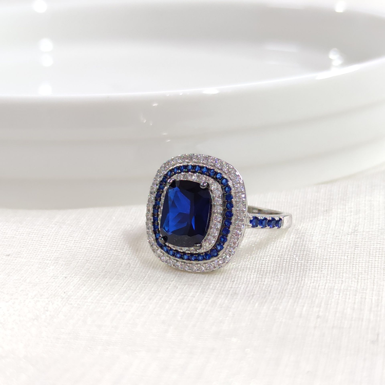 İTHAL SAFİR ZİRKON BAGET GÜMÜŞ YÜZÜK