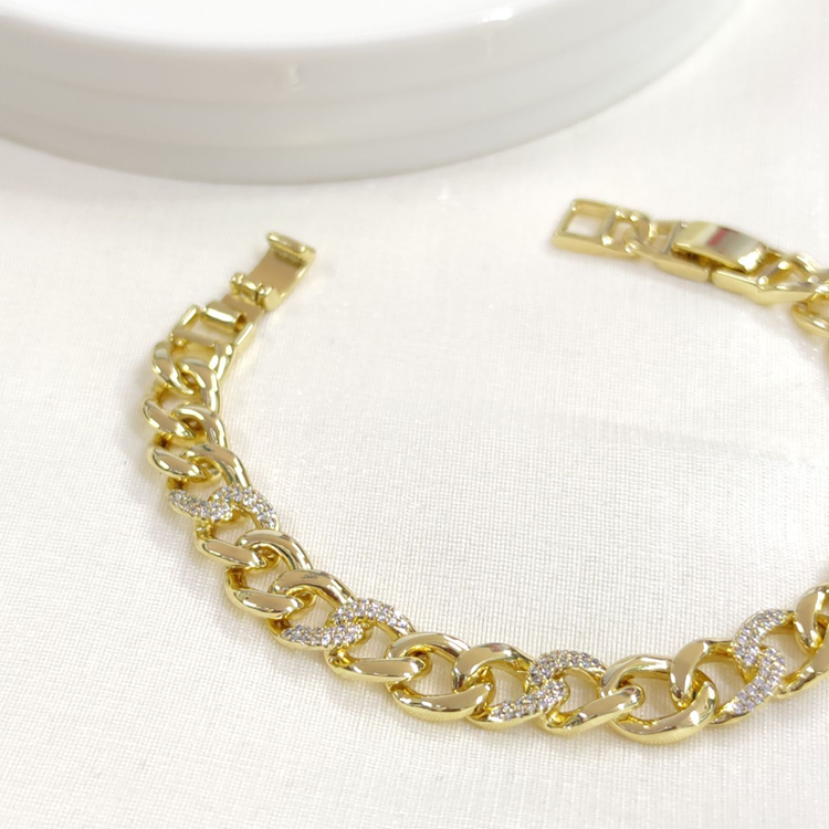 XUPING 9 MM TAŞ DETAYLI GURMET BİLEKLİK GOLD 17+2 CM