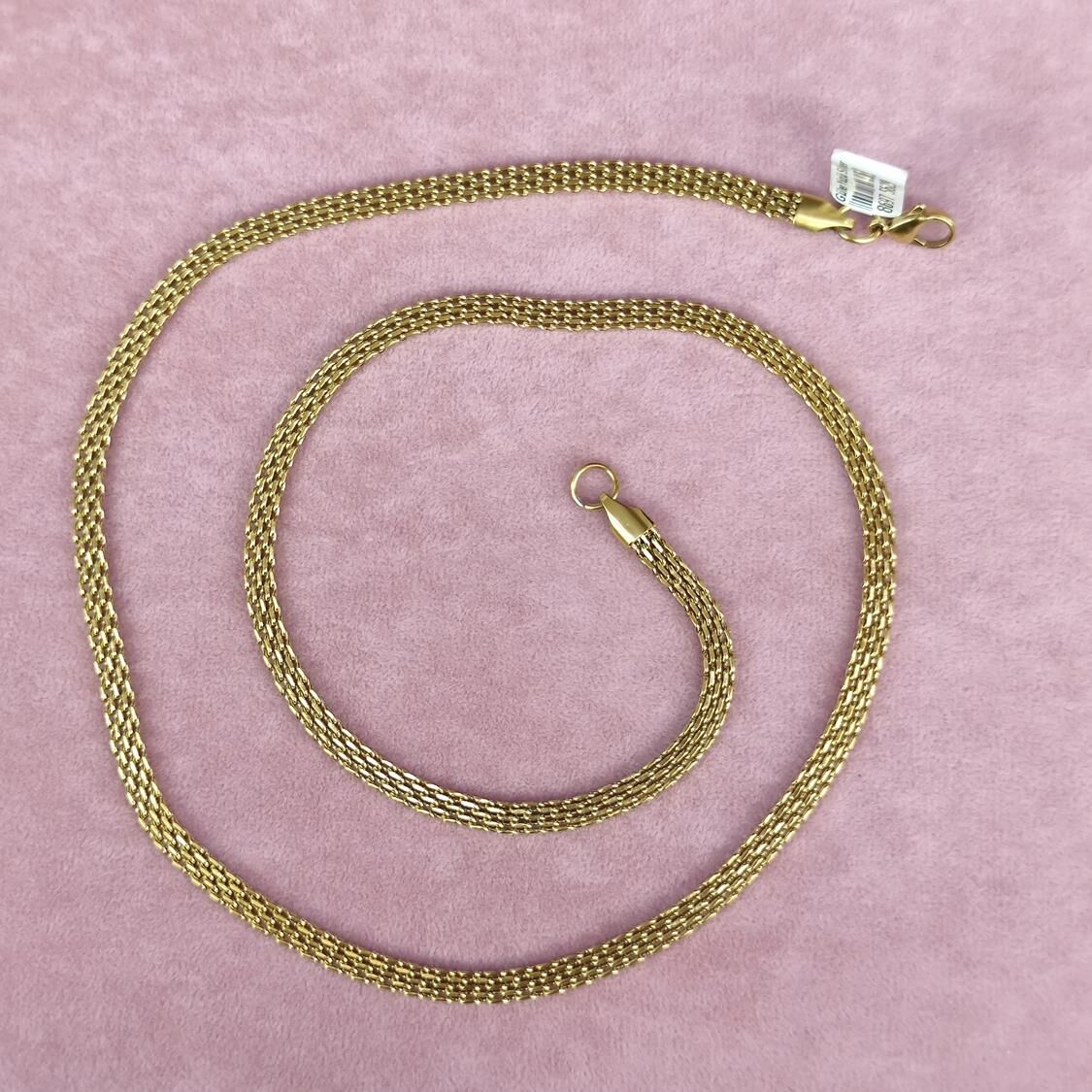 60 CM HASIR 3 MM ÇELİK ZİNCİR ALTIN KAPLAMA