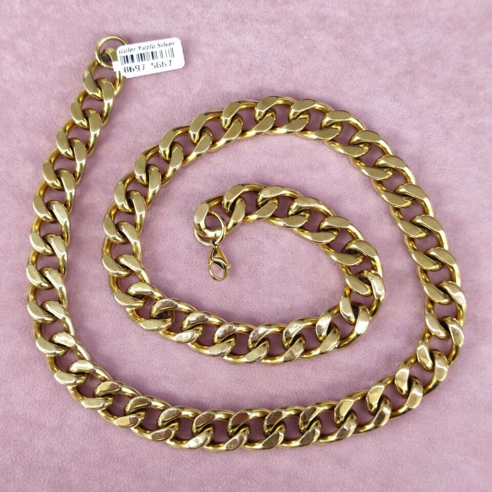 60 CM KALIN GURMET ALTIN KAPLAMA ÇELİK ZİNCİR