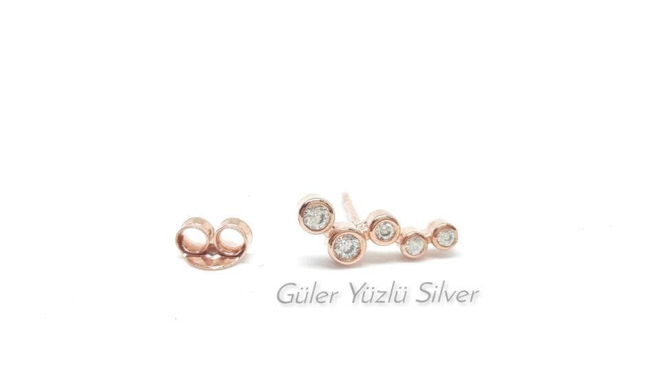 ZİRKON TAŞ ÇITIR ÇİVİ GÜMÜŞ KÜPE (TEK)