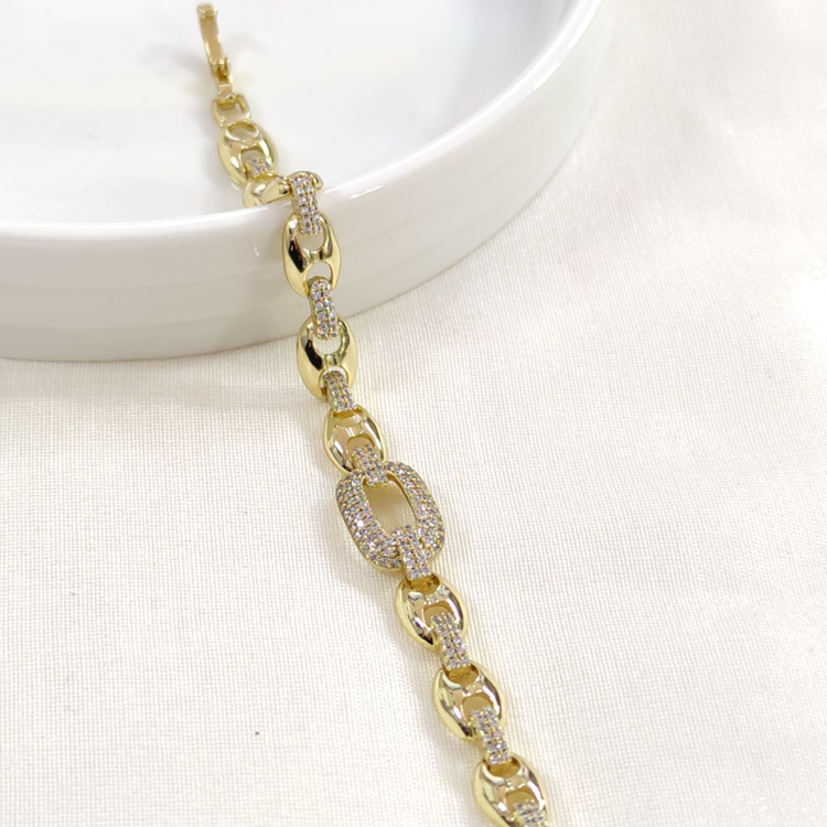 XUPING GEMİCİ DETAY TAŞLI BİLEKLİK GOLD 17+3CM