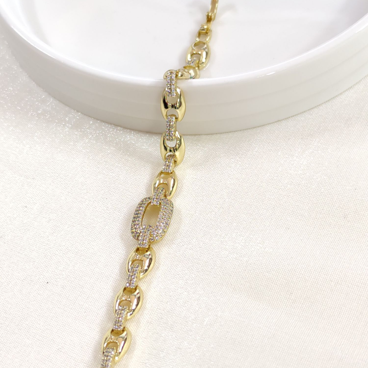 XUPING GEMİCİ DETAY TAŞLI BİLEKLİK GOLD 17+3CM