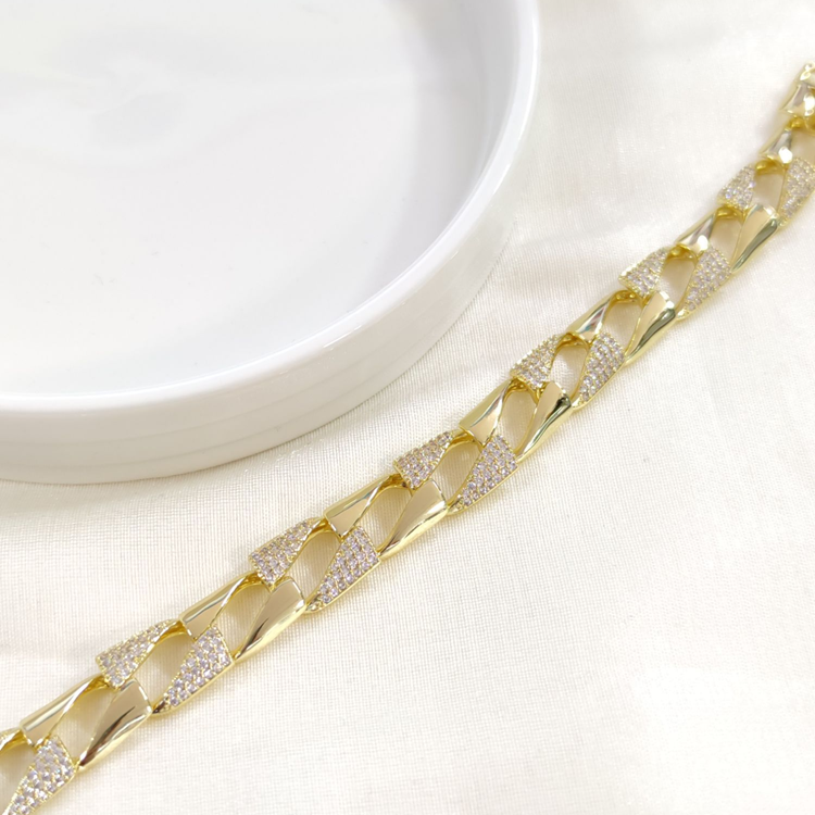 XUPING 12 MM TAŞLI KALIN GURMET BİLEKLİK GOLD 20 CM
