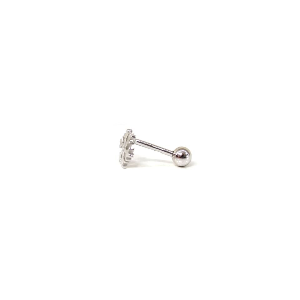 KAR TANESİ GÜMÜŞ TRAGUS PIERCING RODYUM BEYAZ - STD