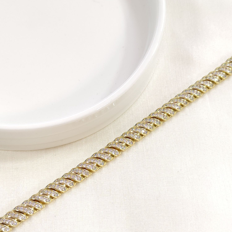 XUPING BURGU GÖRÜNÜMLÜ TAŞLI BİLEKLİK GOLD 17+2 CM