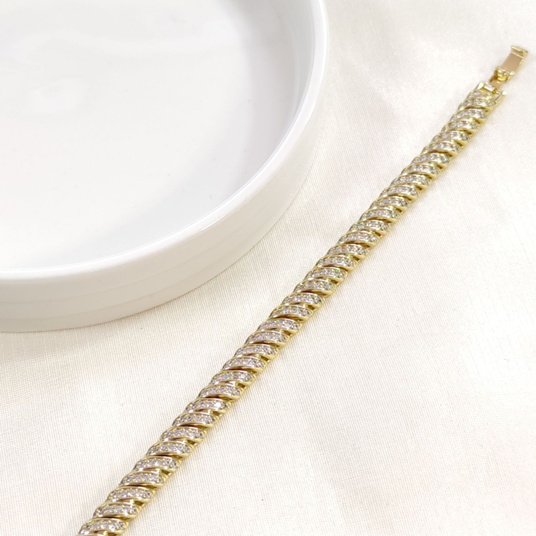 XUPING BURGU GÖRÜNÜMLÜ TAŞLI BİLEKLİK GOLD 17+2 CM