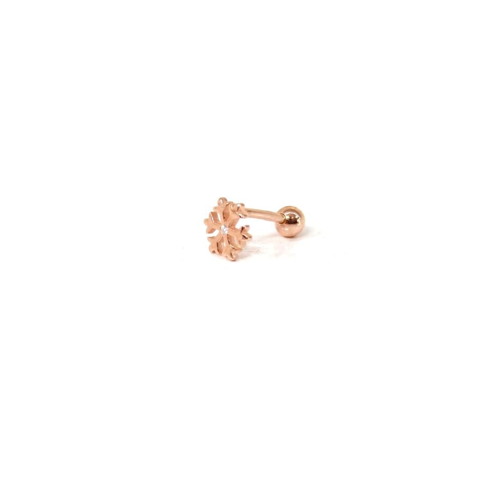 KAR TANESİ GÜMÜŞ TRAGUS PIERCING ROSE BAKIR - STD