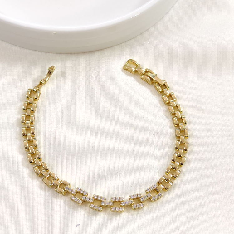 XUPING MİNİ KARE TAŞLI BİLEKLİK GOLD 17+2 CM