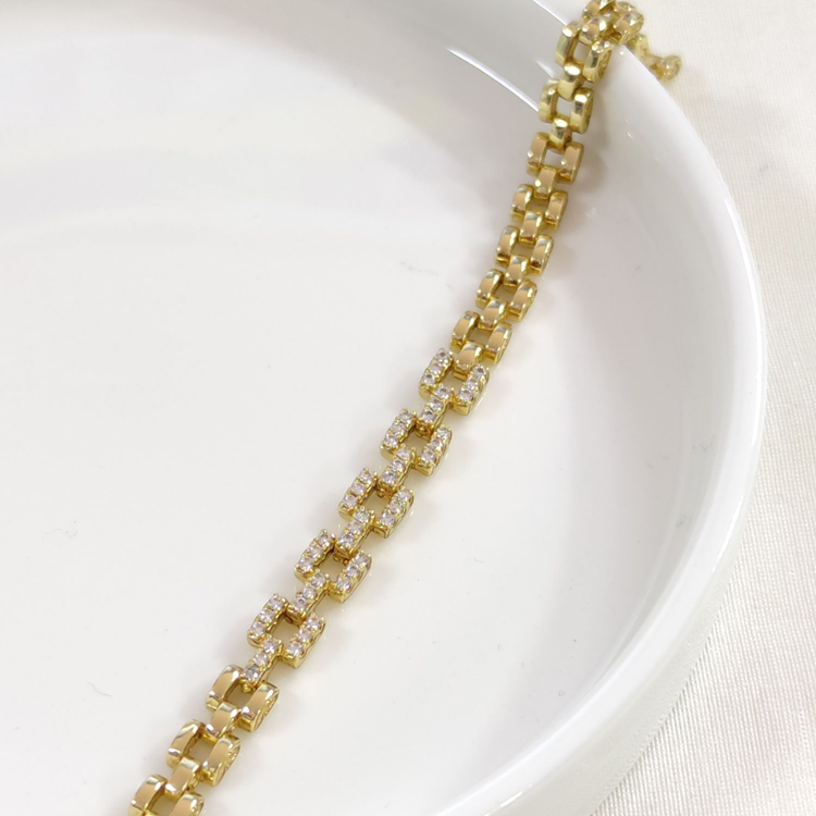 XUPING MİNİ KARE TAŞLI BİLEKLİK GOLD 17+2 CM