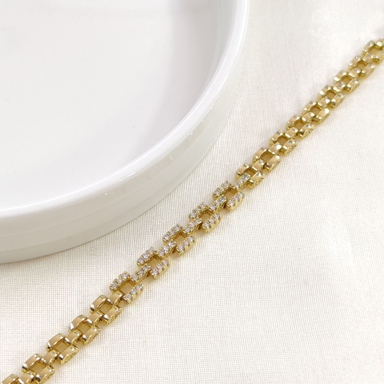 XUPING MİNİ KARE TAŞLI BİLEKLİK GOLD 17+2 CM