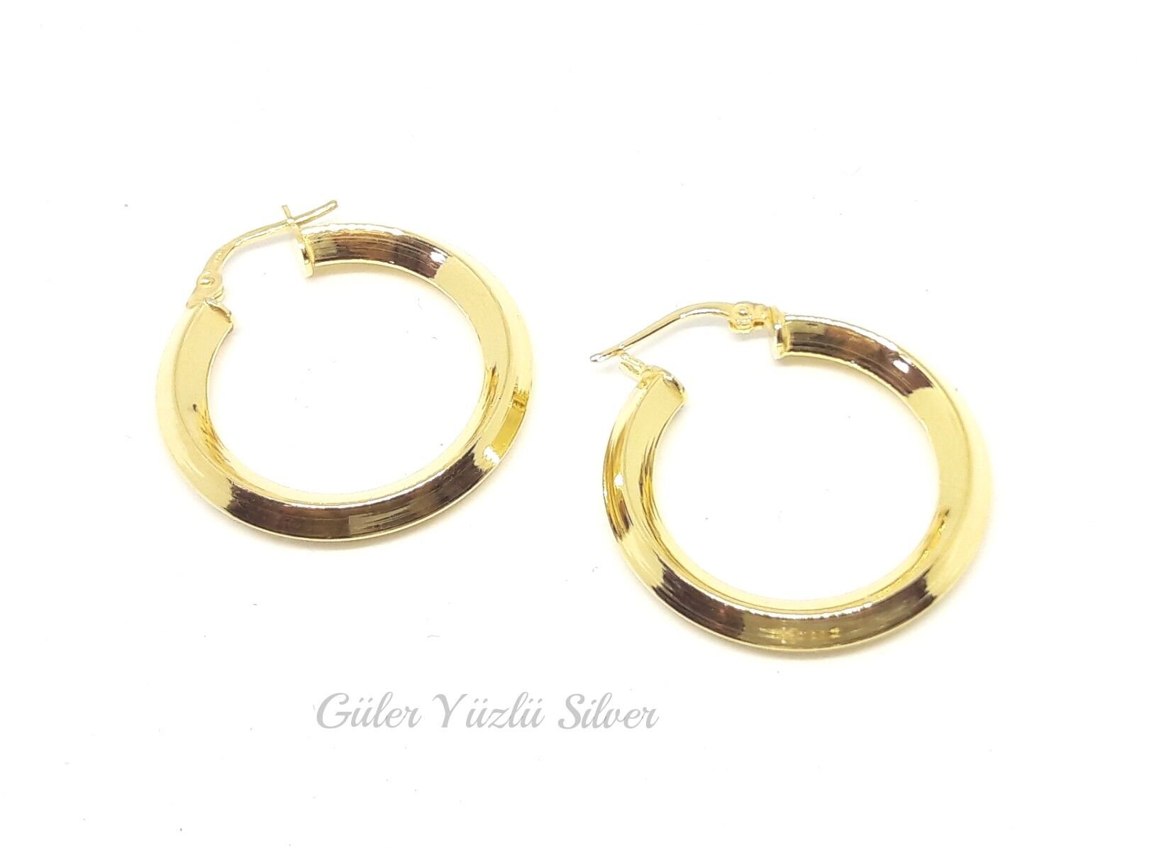 21 MM KÖŞELİ DÜZ İTHAL GÜMÜŞ HALKA KÜPE