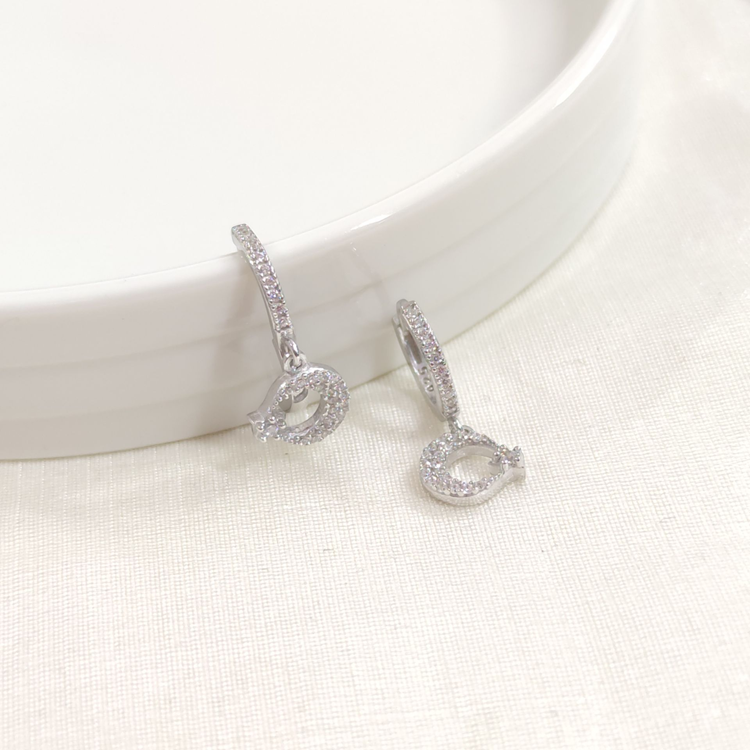 AY YILDIZ 10 MM HALKA GÜMÜŞ KÜPE