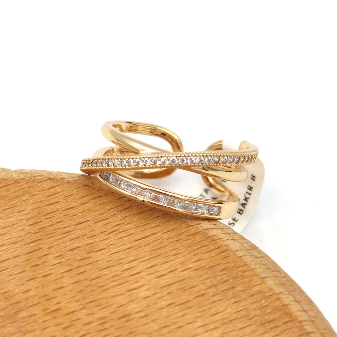 XUPING TAŞ DETAYLI ALTI AÇIK ÇAPRAZ YÜZÜK