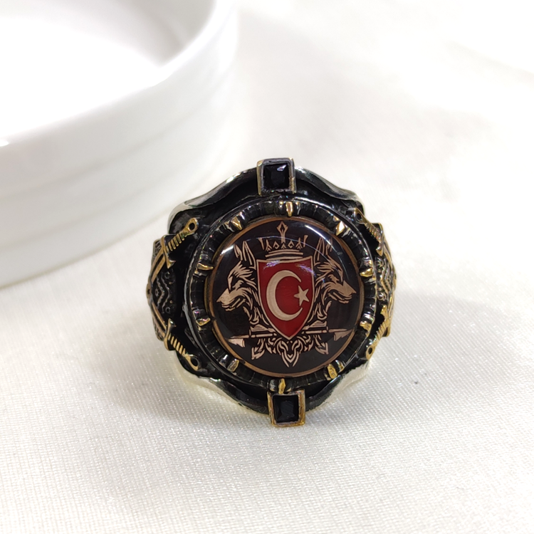 KURT AY YILDIZ GÜMÜŞ ERKEK YÜZÜK