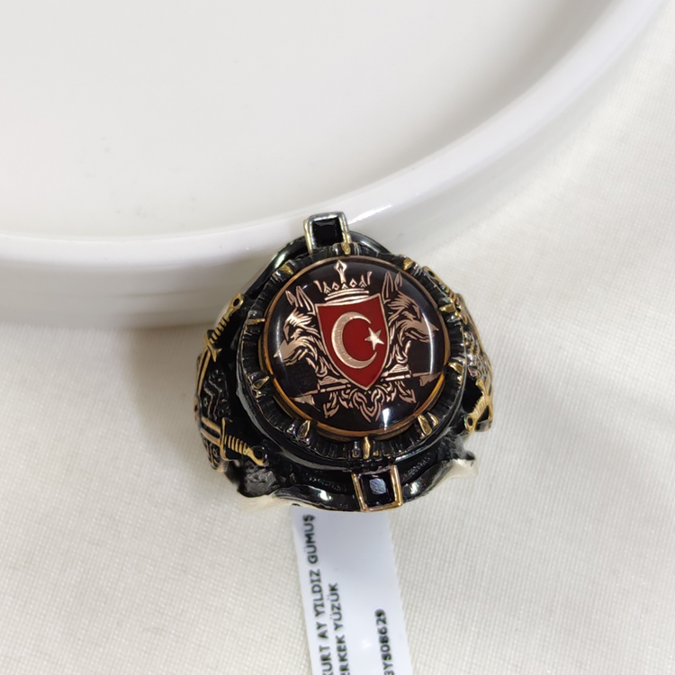 KURT AY YILDIZ GÜMÜŞ ERKEK YÜZÜK