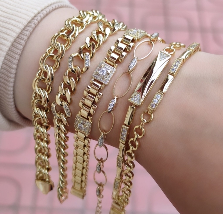 XUPING HALKALI ZİNCİR GOLD BİLEKLİK 19 CM