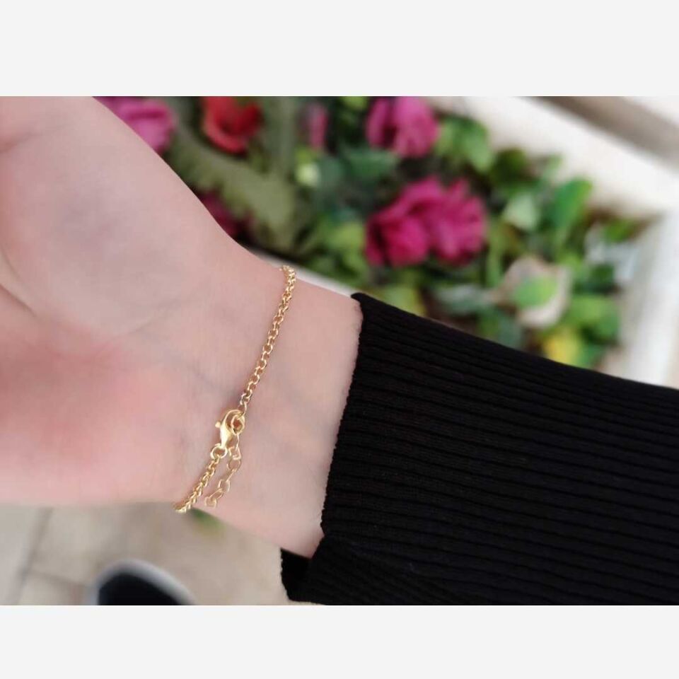 DAMLA DETAY SONSUZLUK GÜMÜŞ BİLEKLİK ALTIN SARI - STD