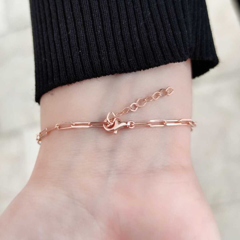 3 LÜ YONCA GÜMÜŞ BİLEKLİK ROSE BAKIR - STD