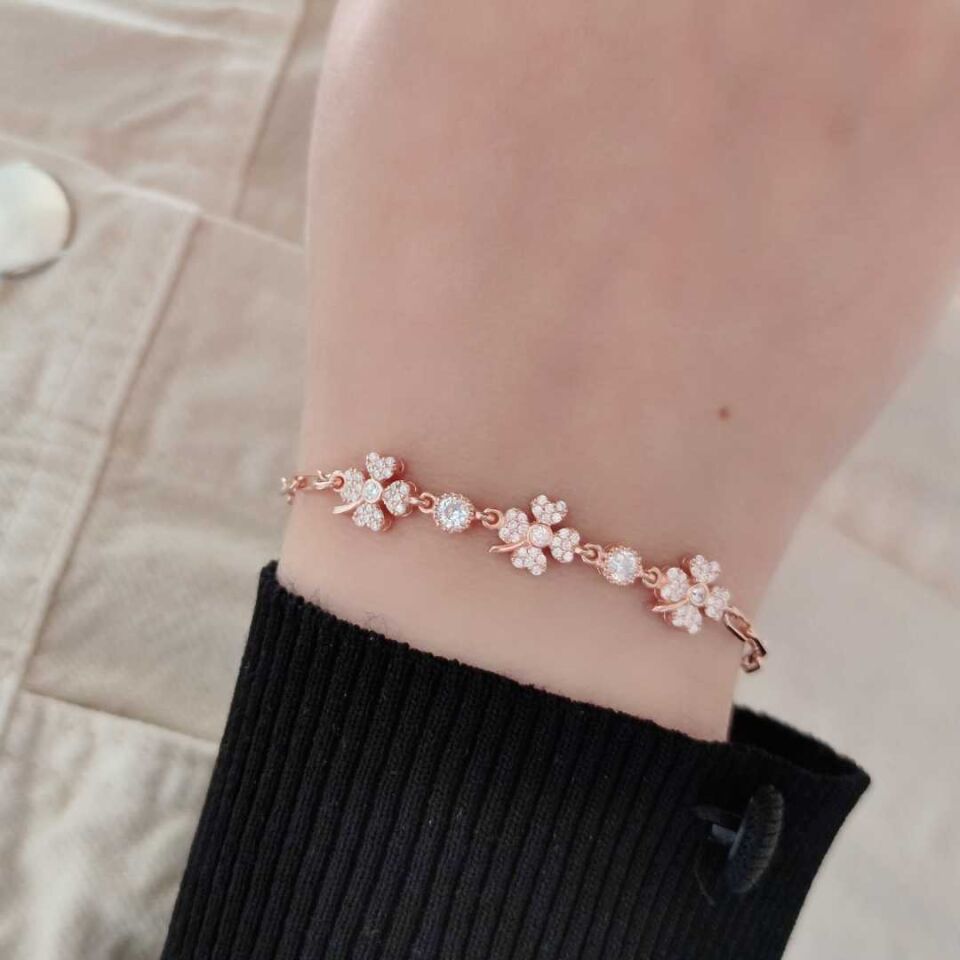 3 LÜ YONCA GÜMÜŞ BİLEKLİK ROSE BAKIR - STD