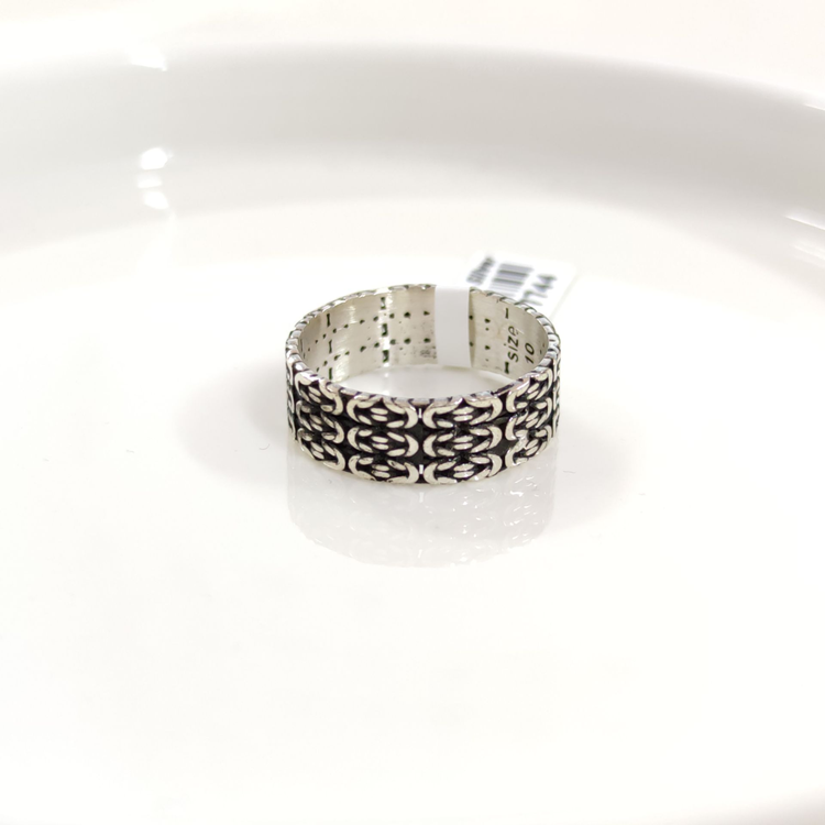 7,50 MM GÜMÜŞ KRAL DESENLİ OKSİTLİ ALYANS YÜZÜK