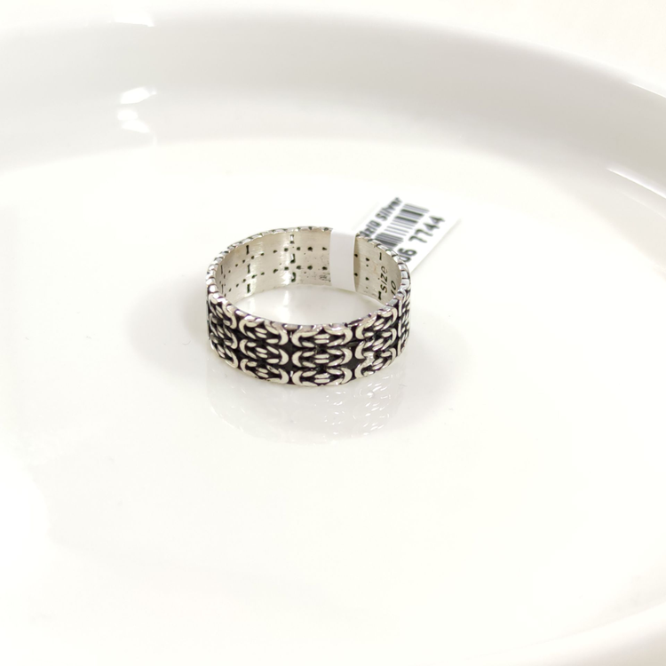 7,50 MM GÜMÜŞ KRAL DESENLİ OKSİTLİ ALYANS YÜZÜK