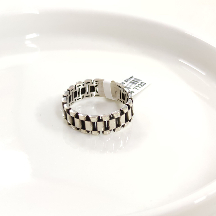 7,50 MM GÜMÜŞ DESENLİ OKSİTLİ ALYANS YÜZÜK