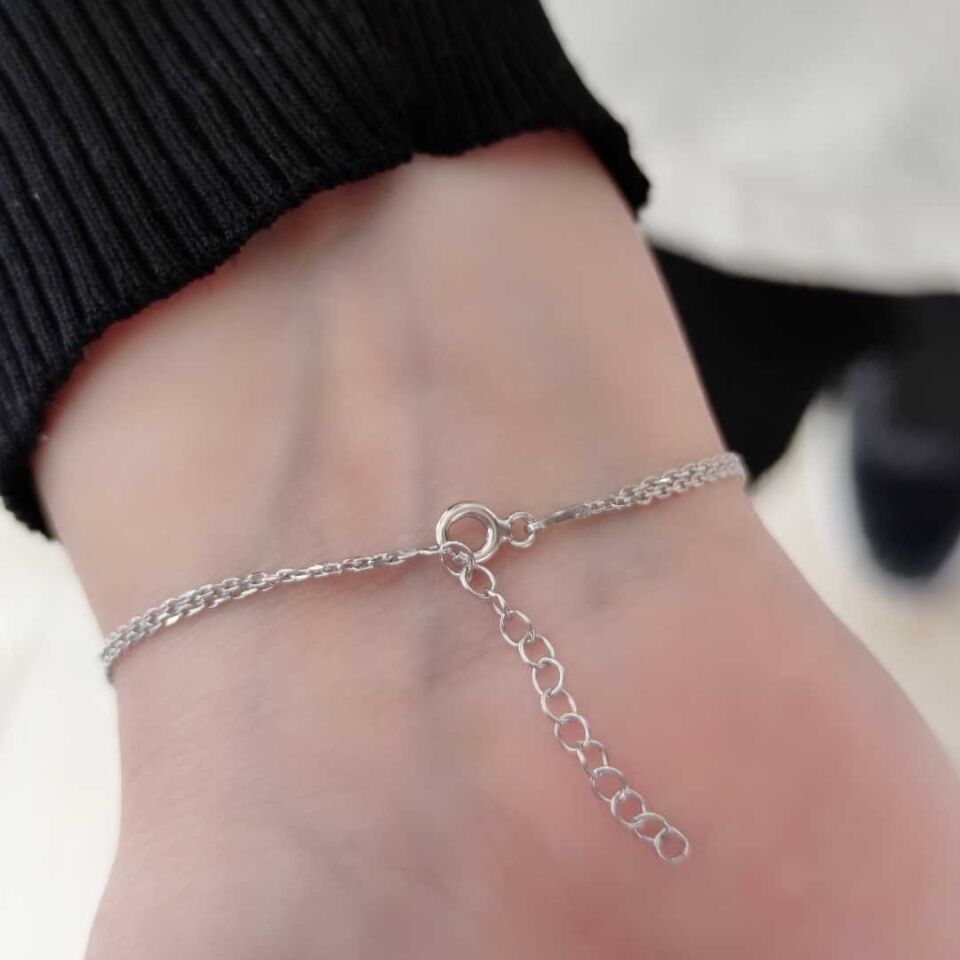 AY YILDIZ GÜMÜŞ BİLEKLİK RODYUM BEYAZ - STD