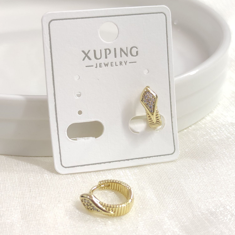 XUPING 10 MM YILAN HALKA KÜPE GOLD