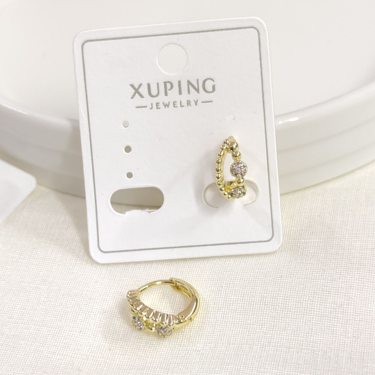XUPING 10 MM İKİ GÖRÜNÜMLÜ HALKA KÜPE GOLD