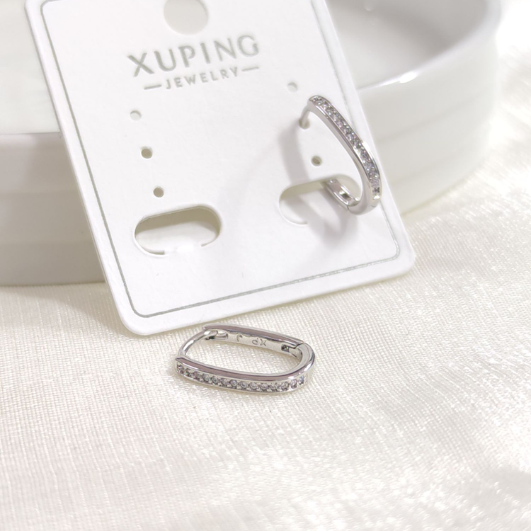 XUPING 9X14MM OVAL TAŞLI HALKA KÜPE GOLD