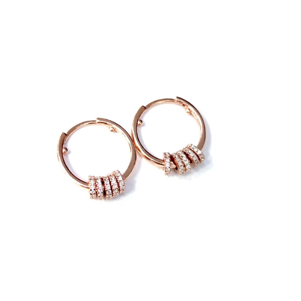 16 MM HALKALI HALKA GÜMÜŞ KÜPE ROSE BAKIR - STD