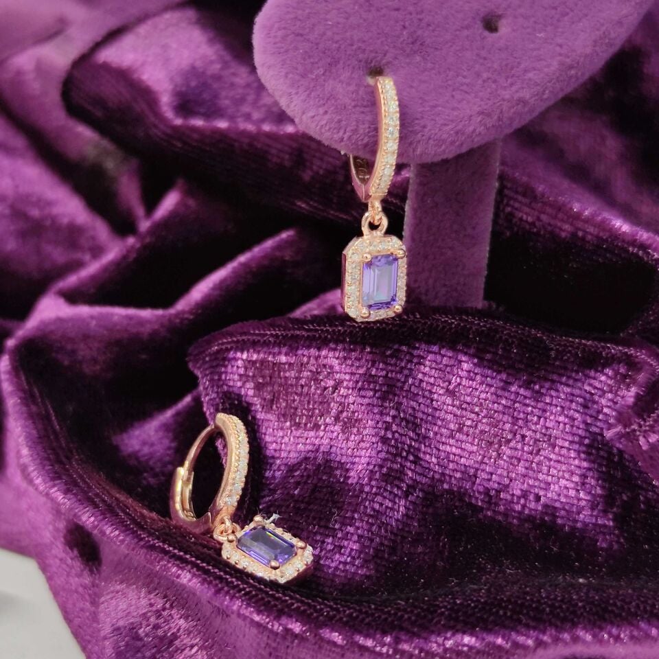 BAGET HALKA GÜMÜŞ KÜPE MOR - STD