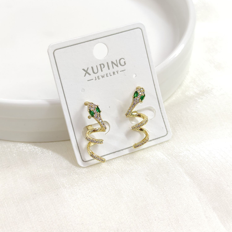 XUPING 10 MM YILAN HALKA KÜPE GOLD