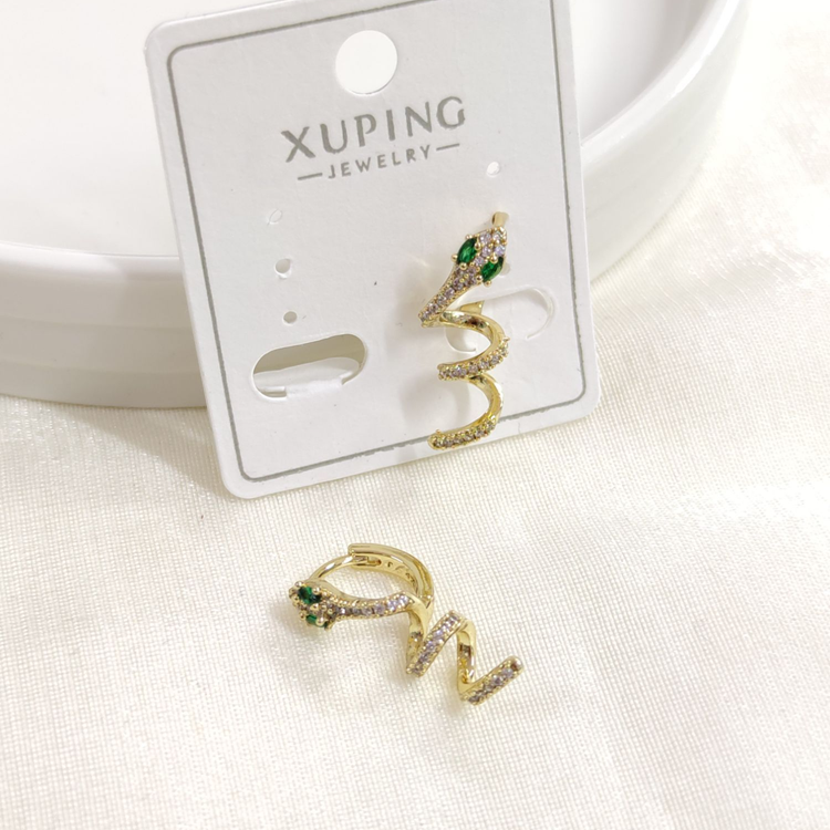 XUPING 10 MM YILAN HALKA KÜPE GOLD