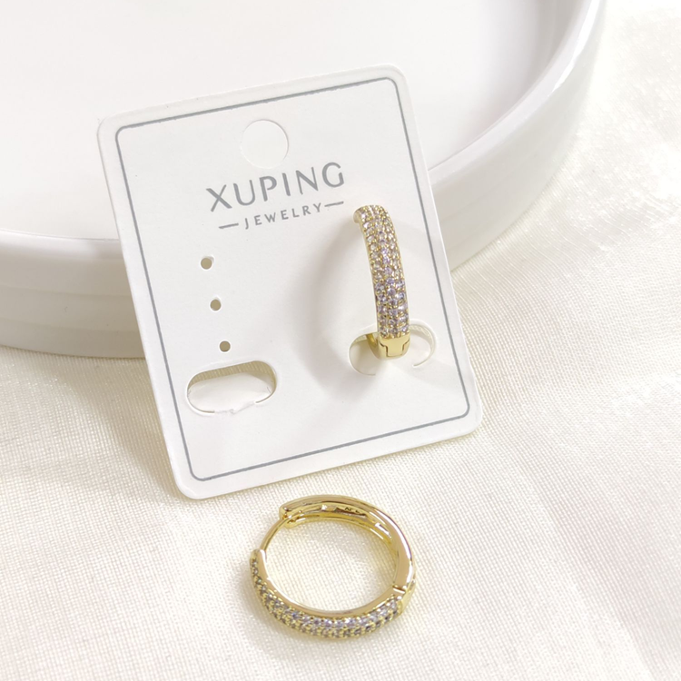 XUPING 15 MM 3 SIRA BOMBELİ HALKA KÜPE GOLD