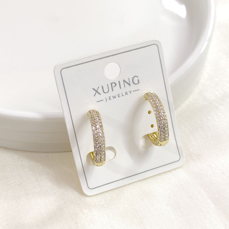 XUPING 15 MM 3 SIRA BOMBELİ HALKA KÜPE GOLD