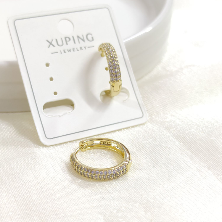 XUPING 15 MM 3 SIRA BOMBELİ HALKA KÜPE GOLD