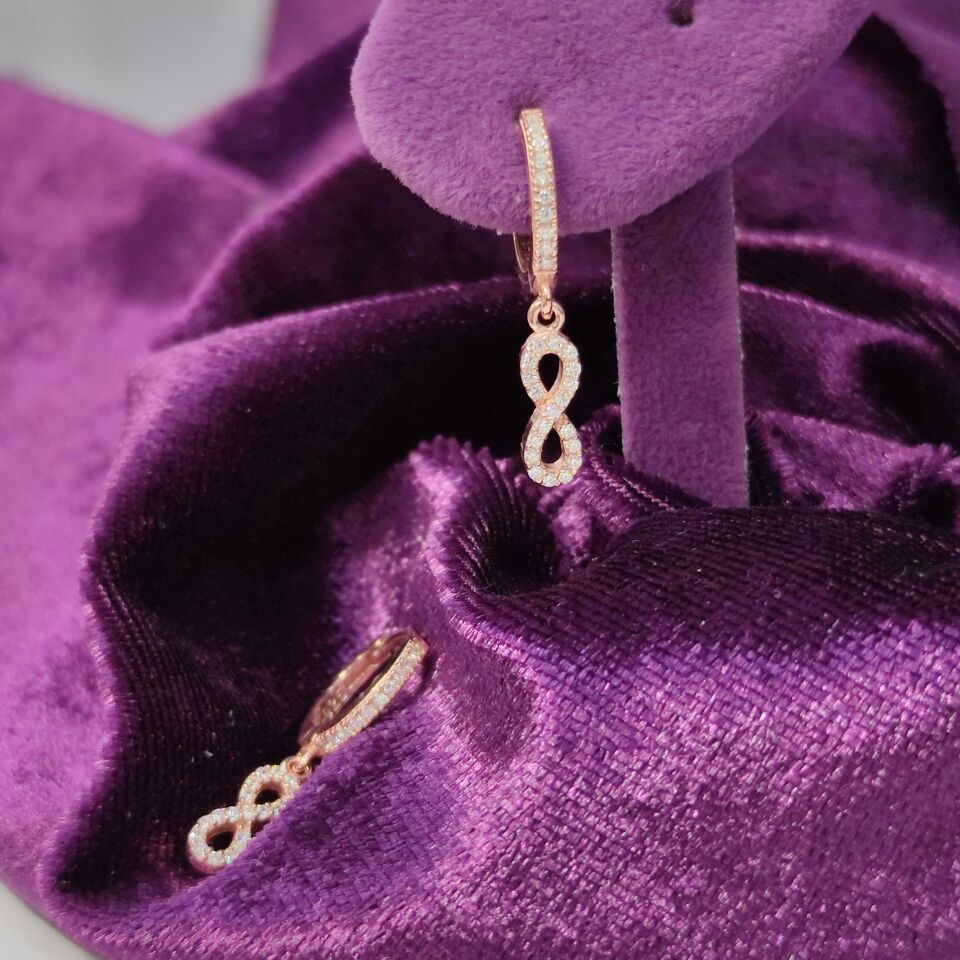 SONSUZLUK HALKA GÜMÜŞ KÜPE ROSE BAKIR - STD