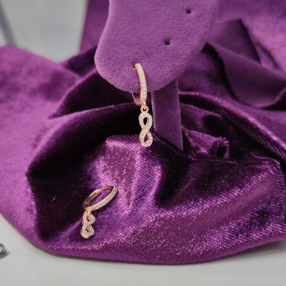 SONSUZLUK HALKA GÜMÜŞ KÜPE ROSE BAKIR - STD