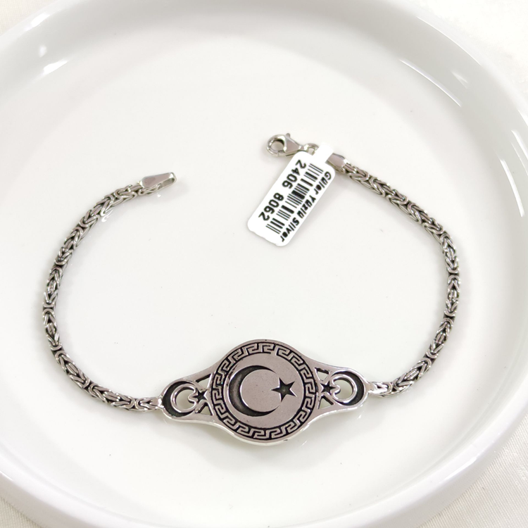 2,50 MM KRAL ZİNCİRLİ AY YILDIZ ERKEK BİLEKLİK 20 CM