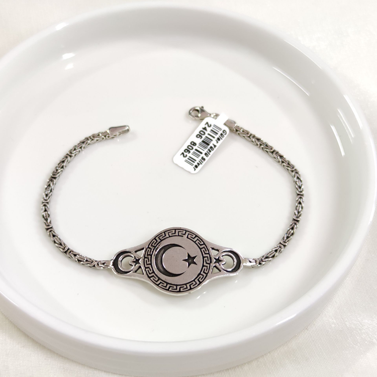 2,50 MM KRAL ZİNCİRLİ AY YILDIZ ERKEK BİLEKLİK 20 CM