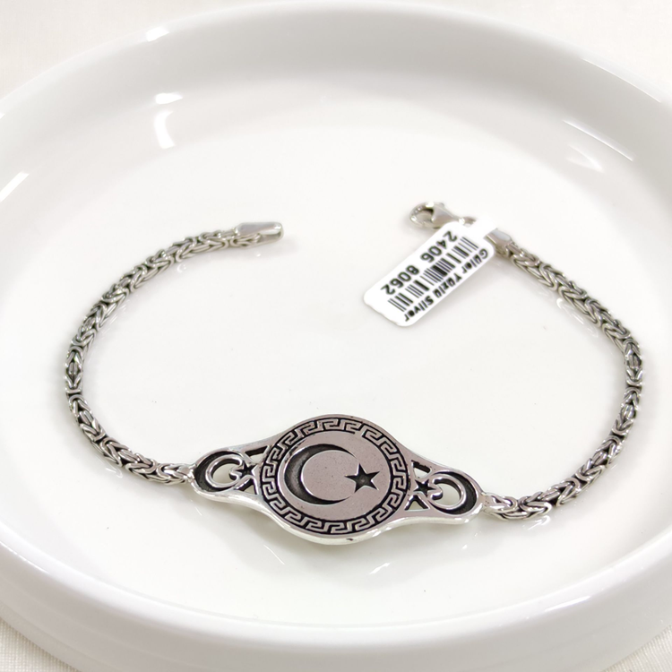 2,50 MM KRAL ZİNCİRLİ AY YILDIZ ERKEK BİLEKLİK 20 CM