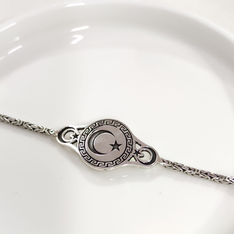 2,50 MM KRAL ZİNCİRLİ AY YILDIZ ERKEK BİLEKLİK 20 CM