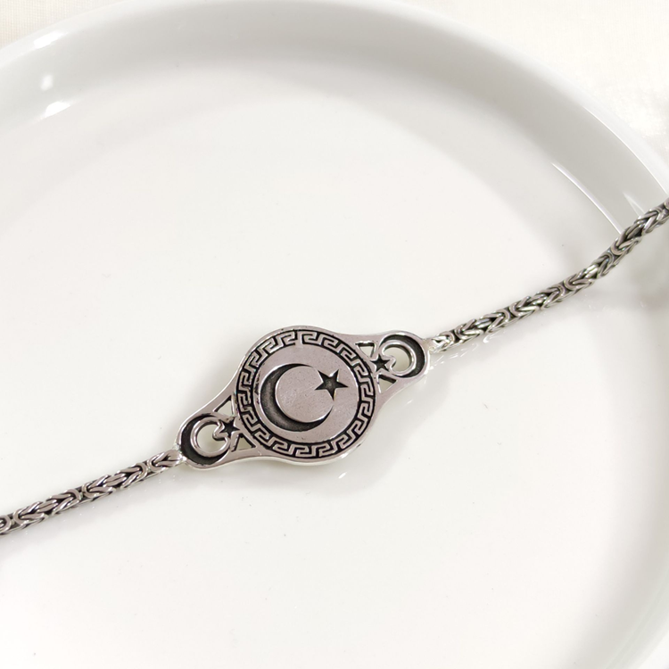 2,50 MM KRAL ZİNCİRLİ AY YILDIZ ERKEK BİLEKLİK 20 CM