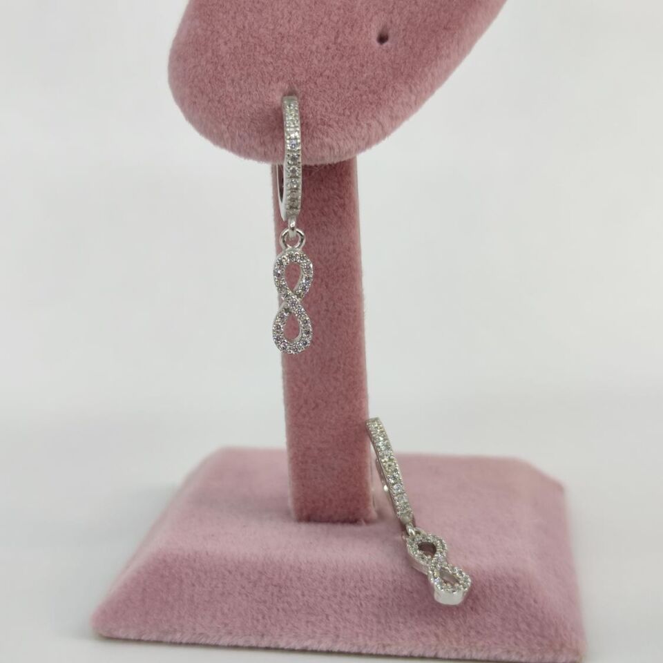 SONSUZLUK HALKA GÜMÜŞ KÜPE RODYUM BEYAZ - STD