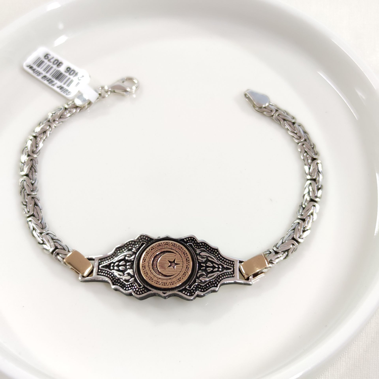 5,5 MM KRAL ZİNCİRLİ AY YILDIZ ERKEK BİLEKLİK 20 CM