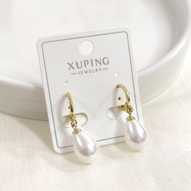 XUPING DAMLA İNCİ 10 MM HALKA KÜPE GOLD