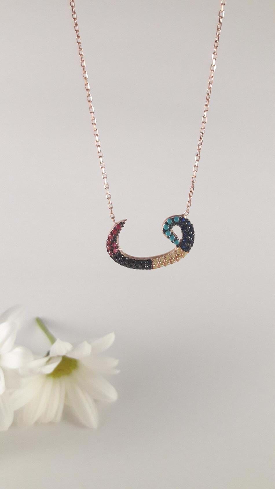 MULTİCOLOR VAV GÜMÜŞ KOLYE