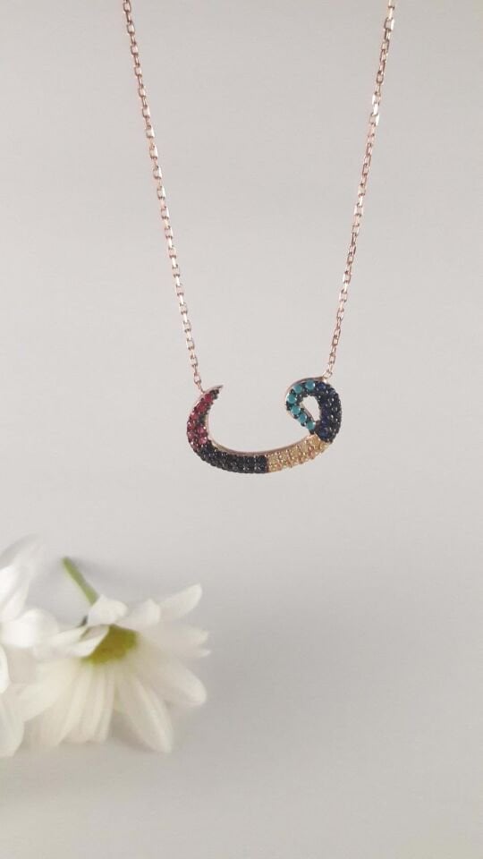 MULTİCOLOR VAV GÜMÜŞ KOLYE